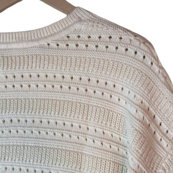 NWT GAP Cream Cotton Sweater Size XXL 100% Cotton Knit Pullover Medium Chunky - Picture 3 of 7